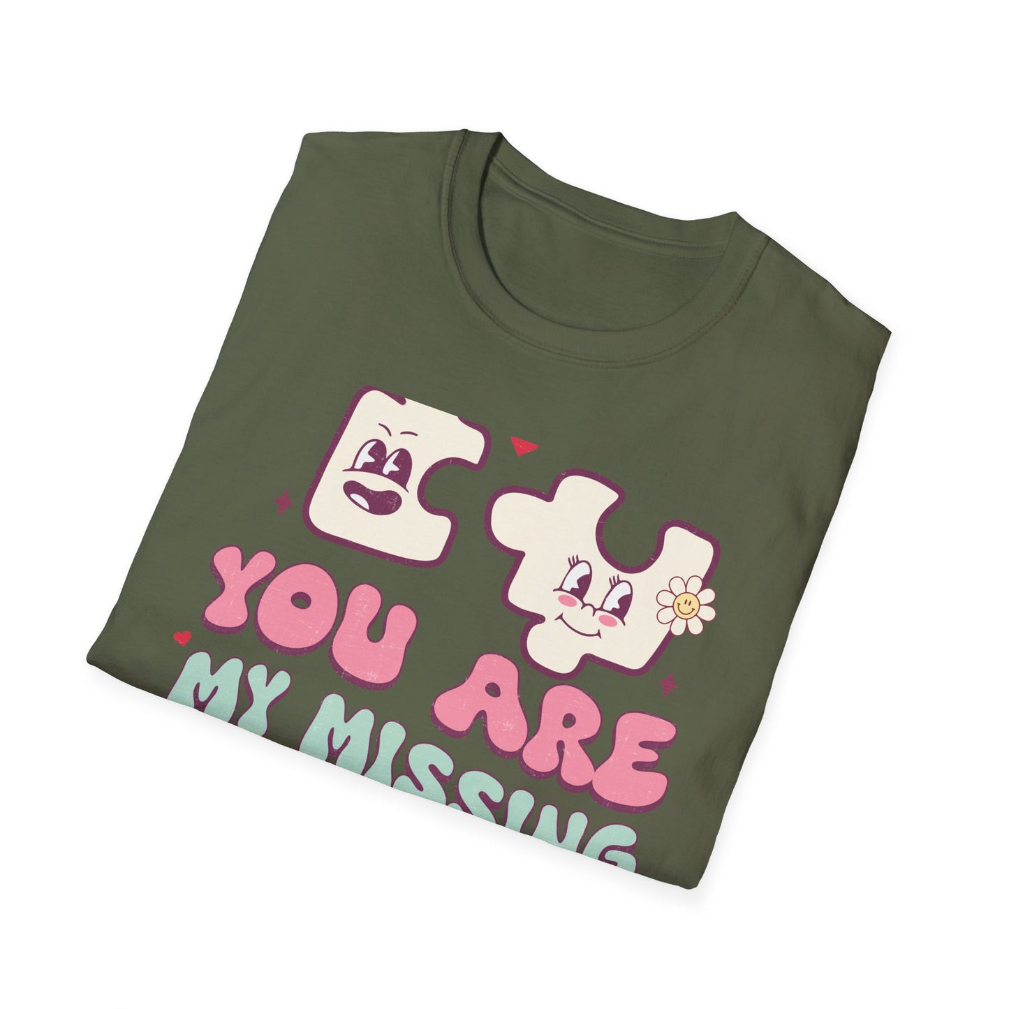 Groovy Retro Missing Piece Puzzle T-Shirt | Adorable Soulmate Couple Love & Valentine's Day Gift