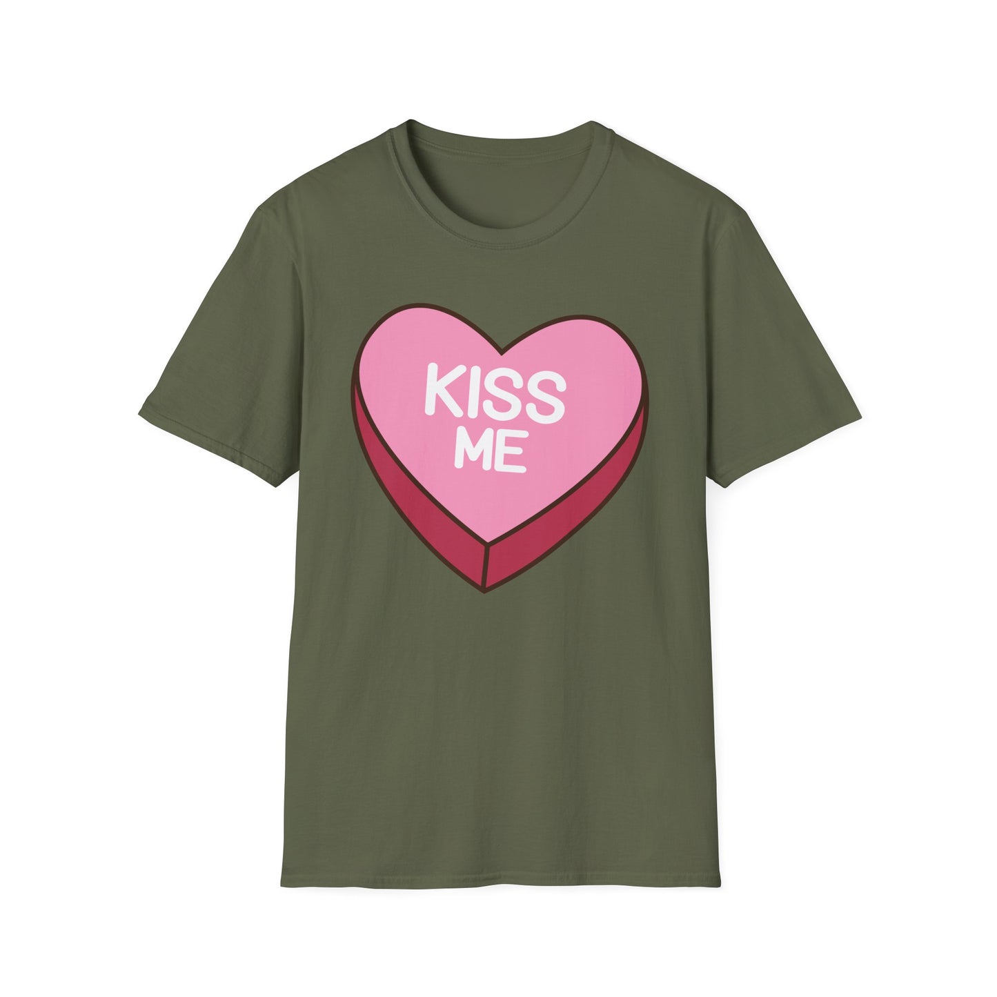 Adorable "Kiss Me" Conversation Heart T-Shirt | Sweet Valentine's Day Tee | Cute Romantic Candy Design Gift