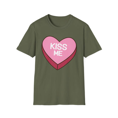 Adorable "Kiss Me" Conversation Heart T-Shirt | Sweet Valentine's Day Tee | Cute Romantic Candy Design Gift