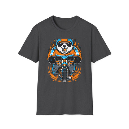Epic Panda Biker T-Shirt! Cool Motorcycle Riding Animal Graphic Tee. Vibrant, Unique & Fun for Riders & Panda Lovers. Must-Have!