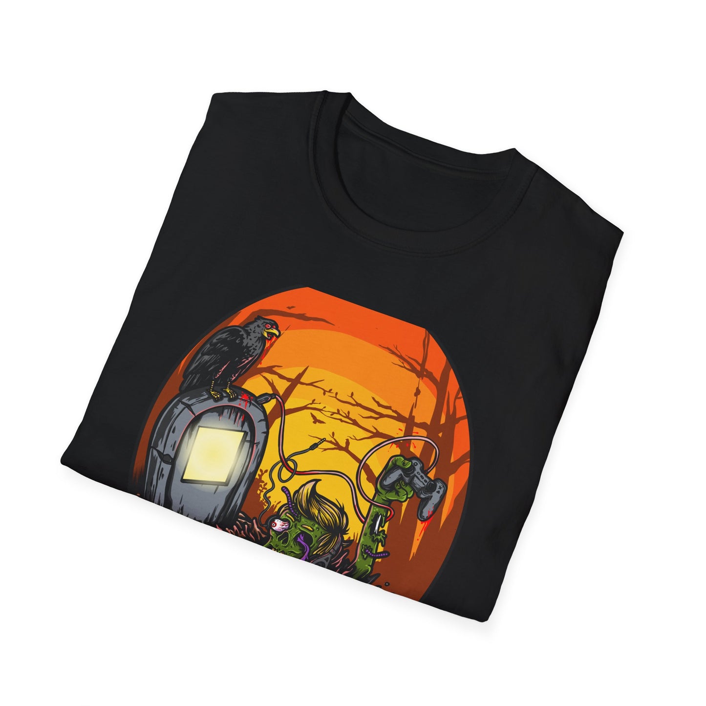 Epic Zombie Gamer T-Shirt: Undead Rising for Next-Gen Play | Spooky Horror Gaming Tee for Gamers