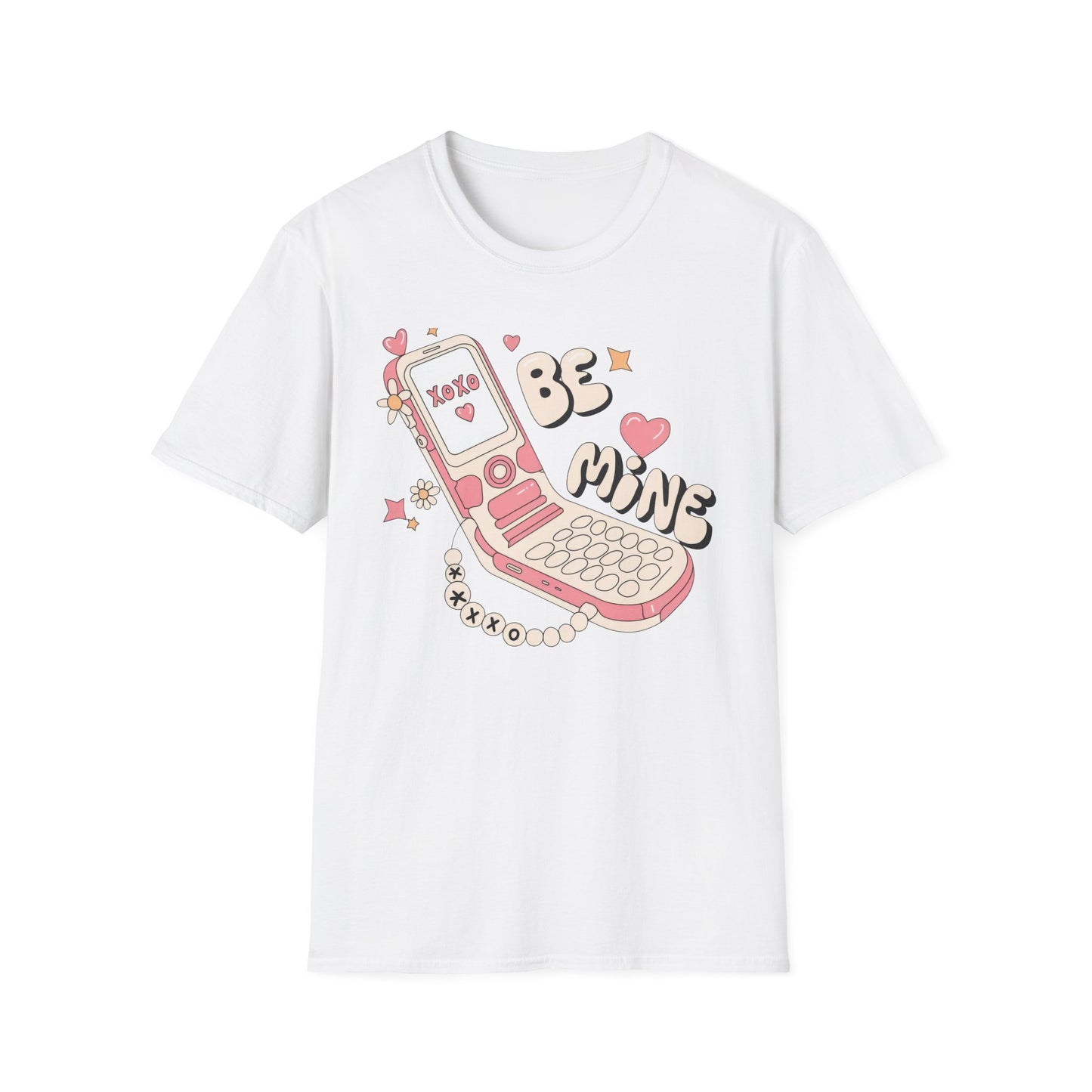Adorable Y2K "XOXO Be Mine" Flip Phone T-Shirt | Nostalgic Retro Love Tee for Valentine's & Everyday Chic