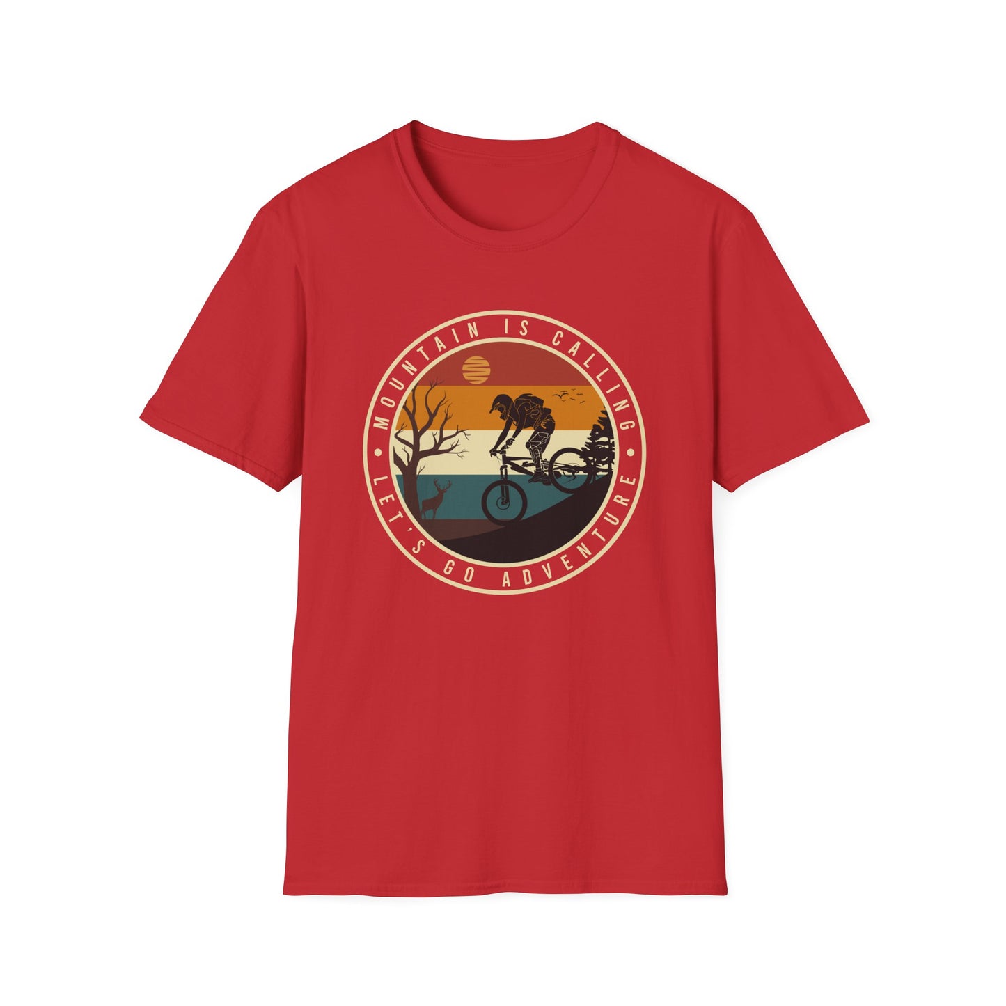 Epic Mountain Is Calling Adventure T-Shirt - Retro Mountain Biking & Nature Tee for Outdoor Enthusiasts
