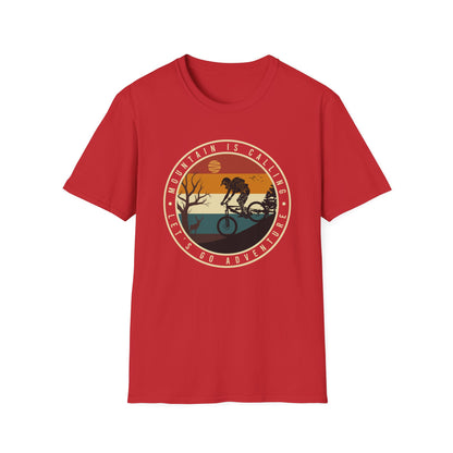 Epic Mountain Is Calling Adventure T-Shirt - Retro Mountain Biking & Nature Tee for Outdoor Enthusiasts