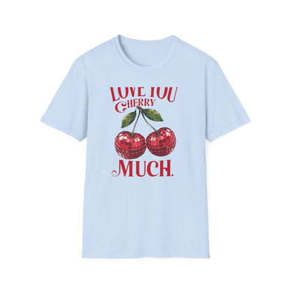 Sparkling Disco Cherry Love T-Shirt | 'Love You Cherry Much' Punny Tee | Retro Valentine's Gift | Unique Graphic Tee