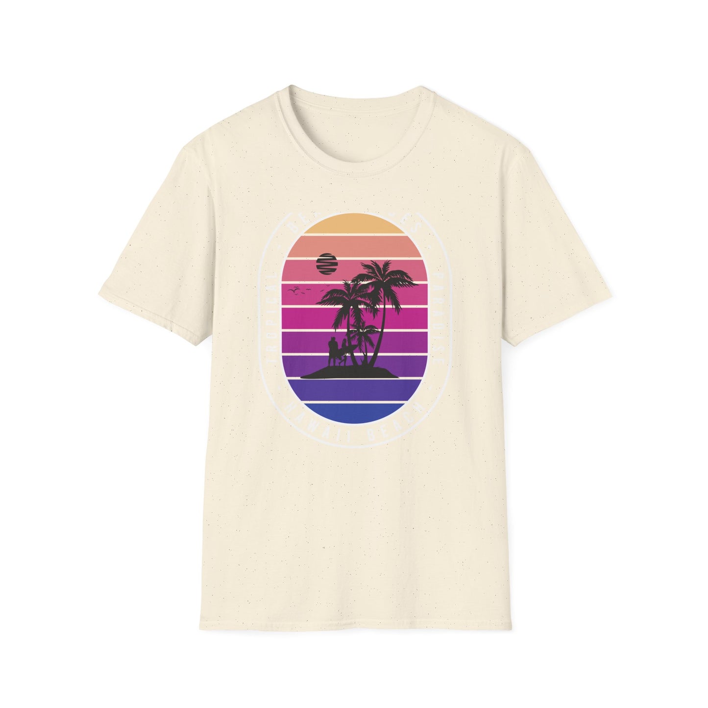 Epic Retro Sunset Hawaii Beach Vibes T-Shirt | Surfer Tropical Paradise Vacation Tee | Island Palm Tree Design Gift