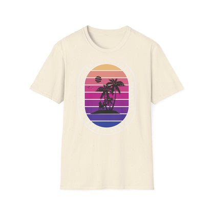 Epic Retro Sunset Hawaii Beach Vibes T-Shirt | Surfer Tropical Paradise Vacation Tee | Island Palm Tree Design Gift