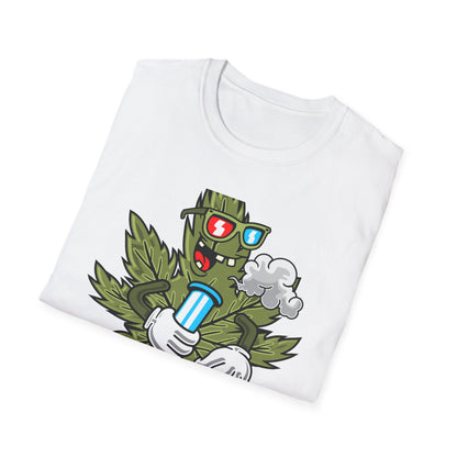 Epic 420 Stoner Leaf T-Shirt - Funny Cartoon Weed Character Bong Tee - Rad Cannabis Culture Gift for Men & Women