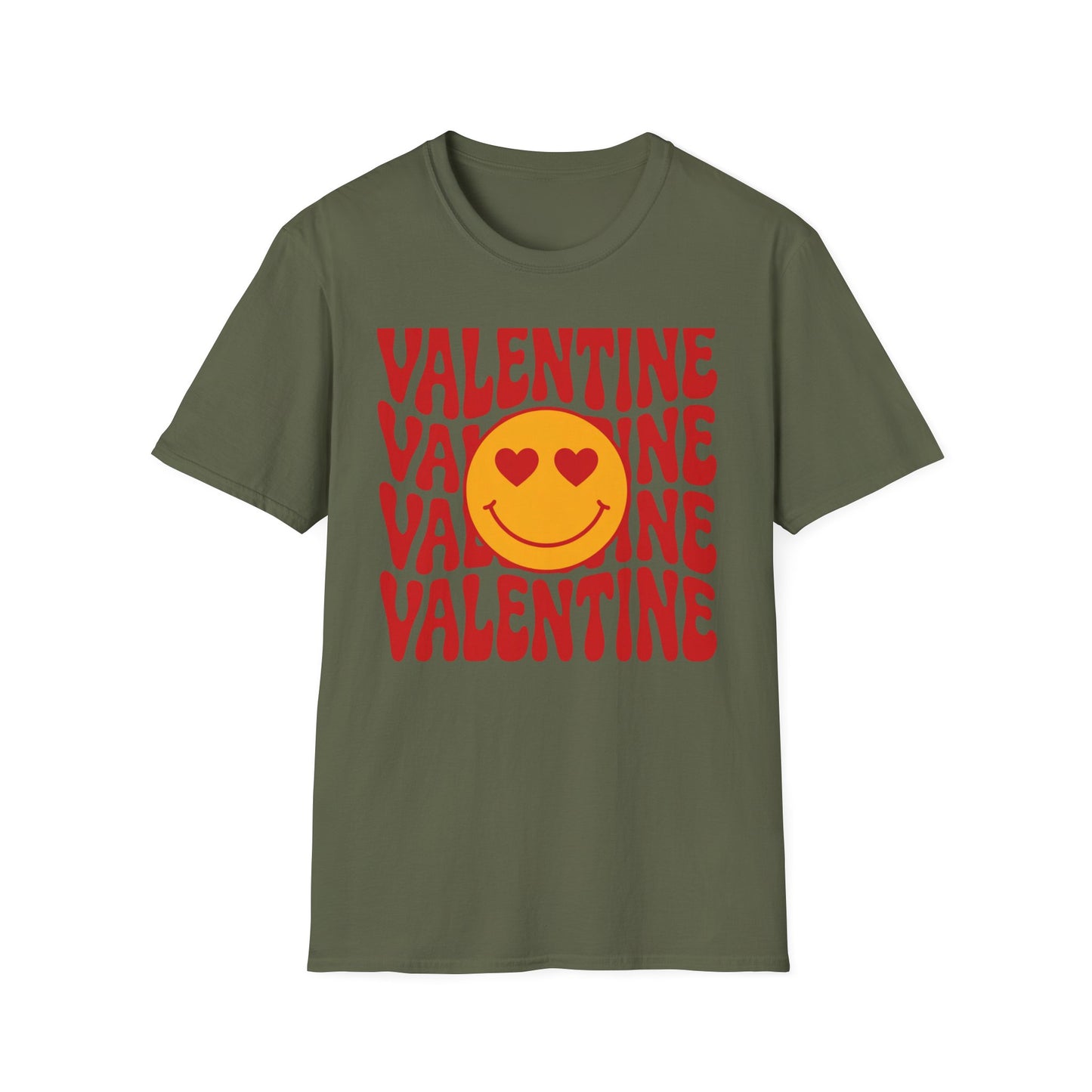 Groovy Valentine's Day Smiley Face T-Shirt | Heart Eyes Retro Love Tee | Cute & Trendy Gift for Her & Him | Unique V-Day Apparel