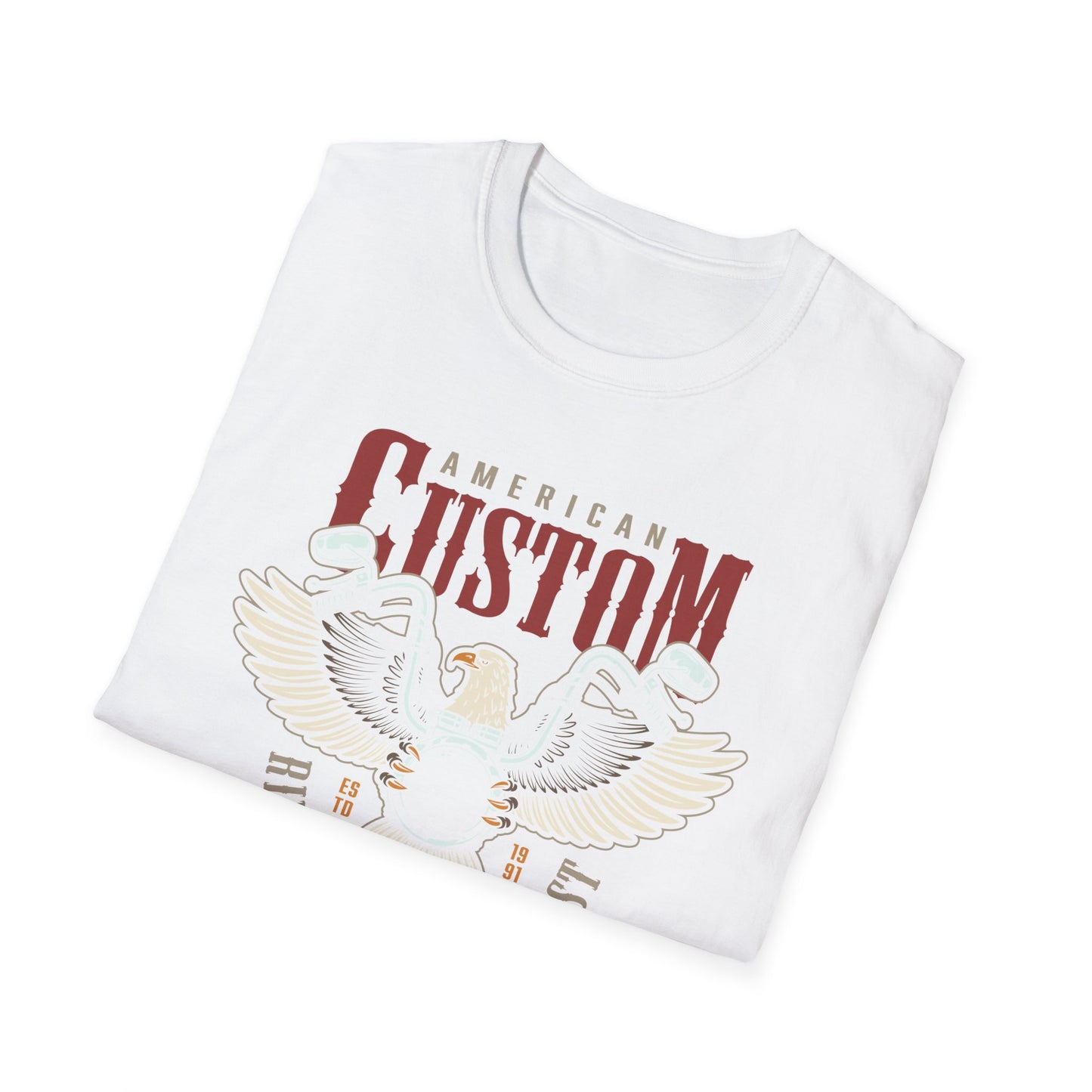 Legendary American Custom Eagle Motorcycle T-Shirt - Bold Biker Ride Fast or Die Last Tee, Vintage Chopper Enthusiast Gift