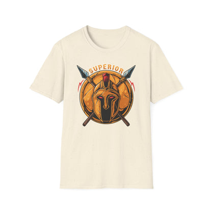Superior Spartan Warrior T-Shirt: Epic Greek Helmet & Spears Design - Unleash Your Inner Strength