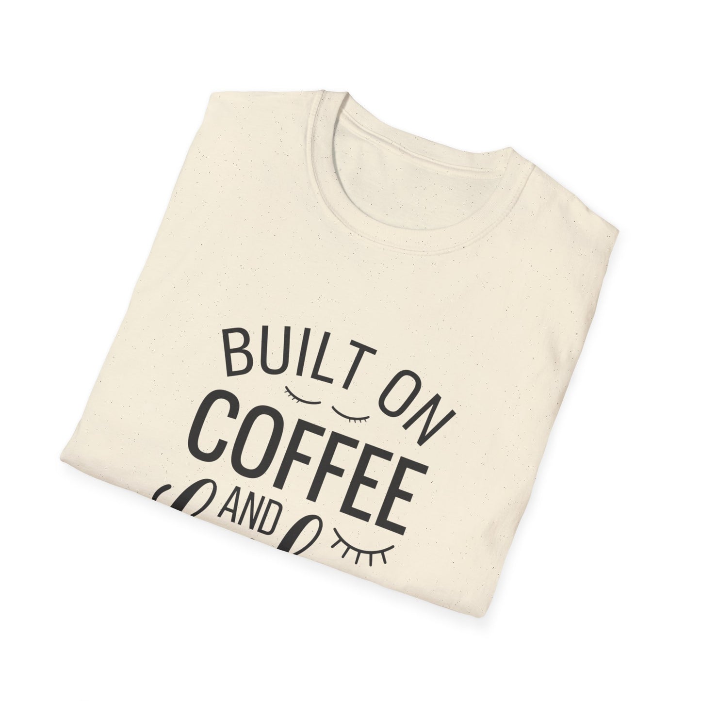 Fabulous 'Built on Coffee & Lashes' Women's T-Shirt - Chic Beauty & Caffeine Lover Tee Gift