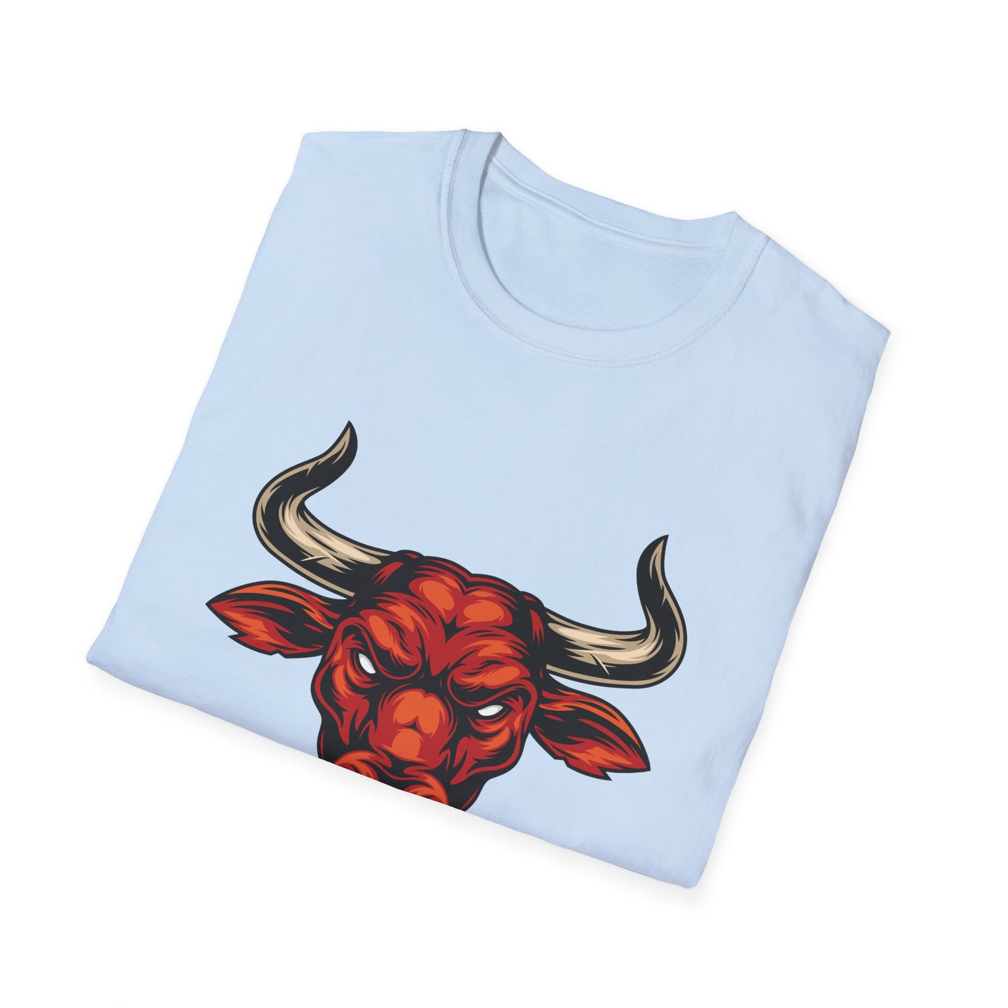 Fierce Red Bull Head T-Shirt - Unleash Power & Strength. Dynamic Bull Zodiac Tee for Men & Bold Statement