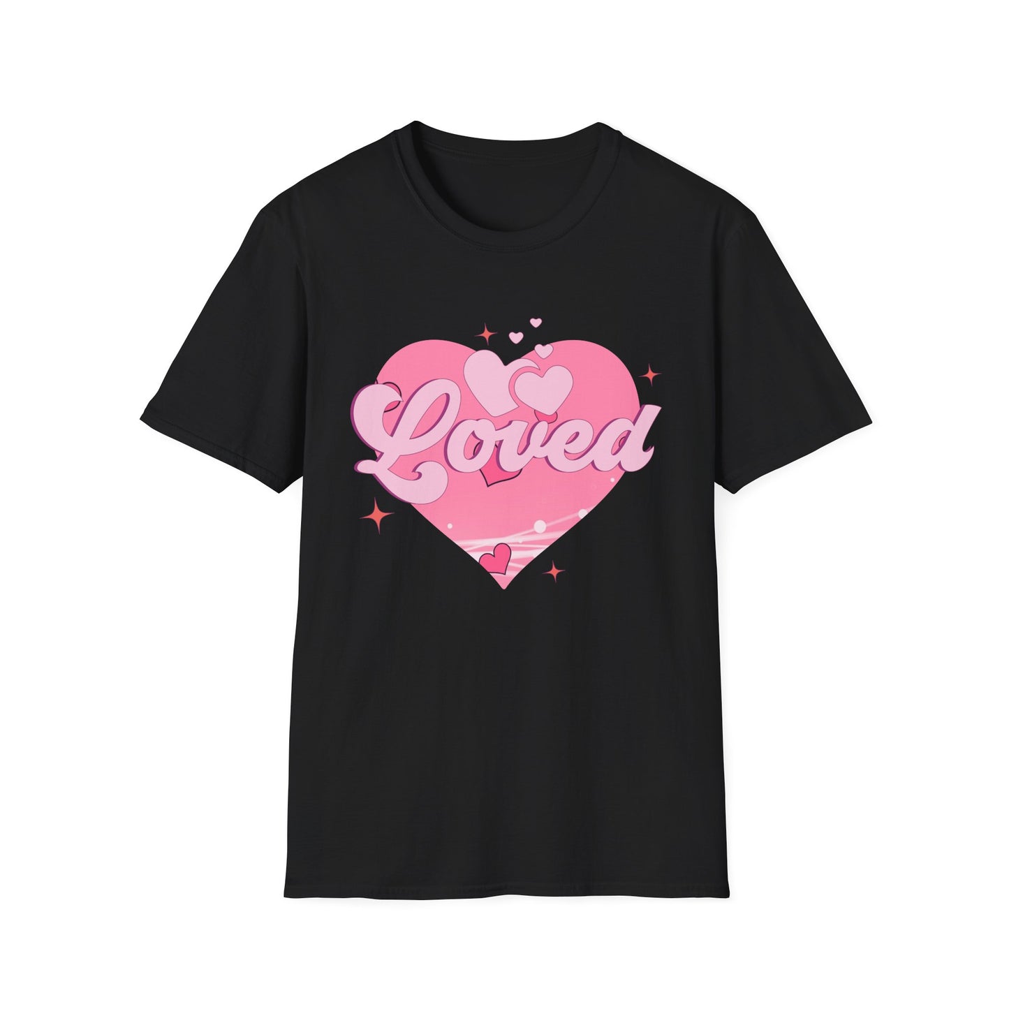 Loved Pink Heart T-Shirt | Trendy Aesthetic Graphic Tee for Women | Cute Self-Love & Valentine's Day Gift