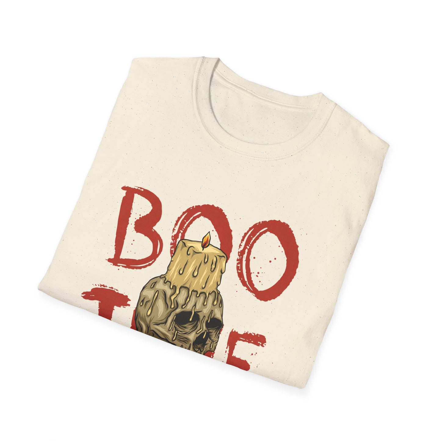 Spooky 'Boo Time' Skull Candle Halloween T-Shirt | Hauntingly Cool Graphic Tee for Men & Women | Unique Gothic Fall Apparel