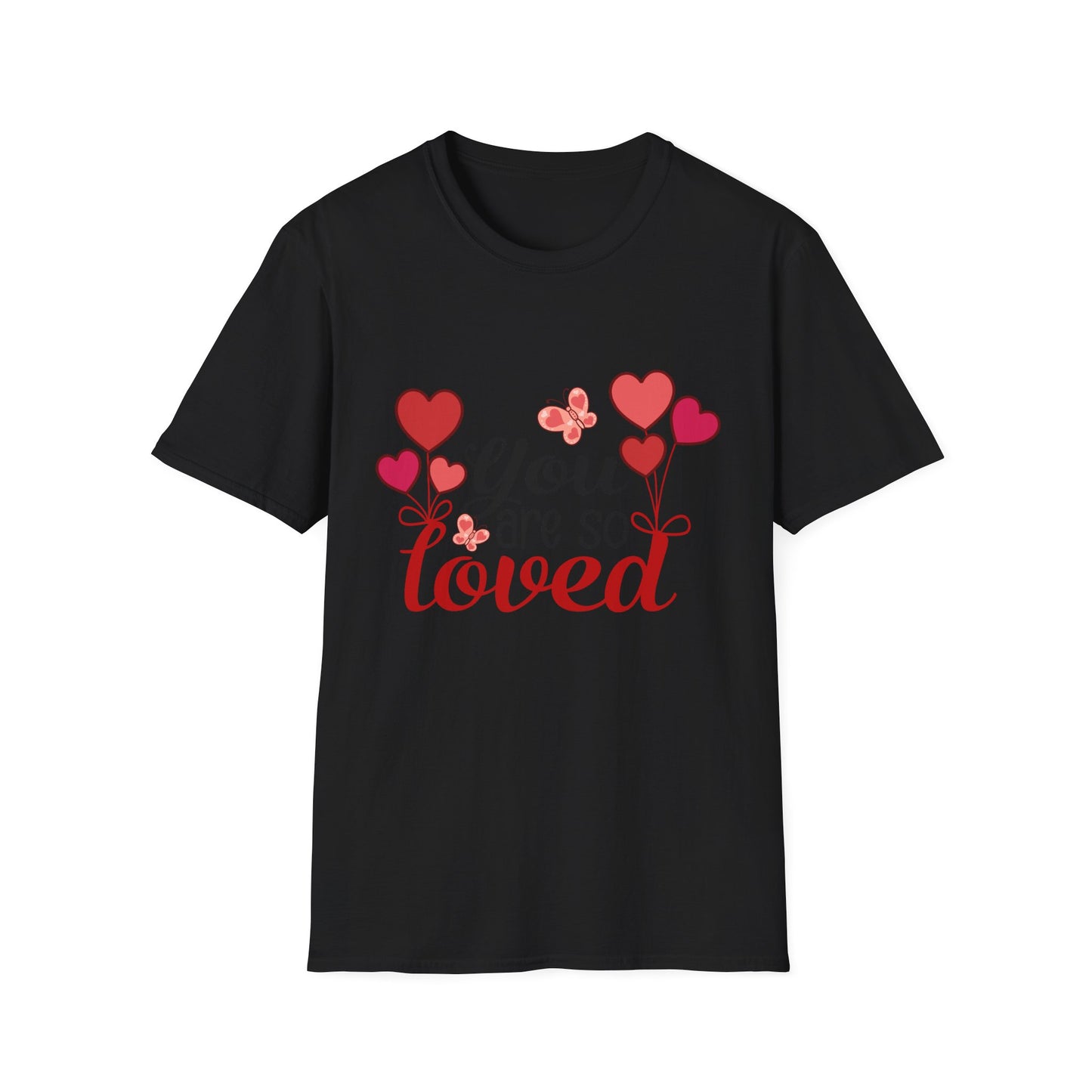 Romantic 'Love You' Heart Balloons & Butterflies T-Shirt - Sweet Valentine's Day & Anniversary Gift for Couples