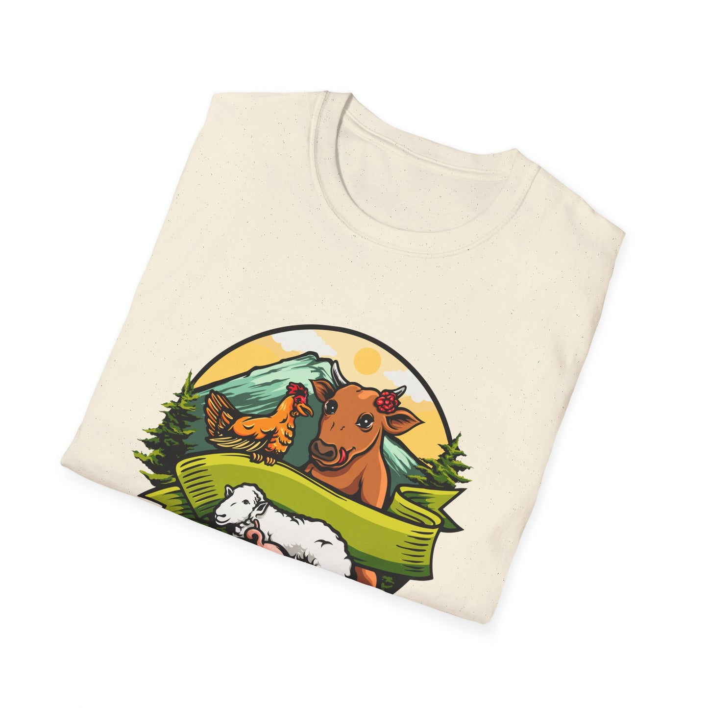 Charming Farm Animal Friends T-Shirt | Adorable Rustic Country Life Tee | Cow, Pig, Sheep & Chicken Design | Nature Lover's Gift
