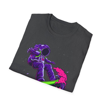 Vibrant Astronaut Surfing T-Shirt - Epic Space Wave Design for Sci-Fi & Surf Lovers | Unique Cosmic Apparel