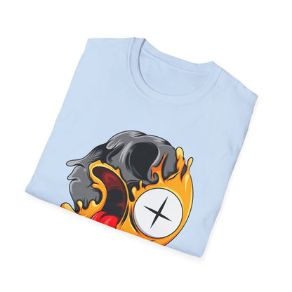 Vibrant Melting Skull Zombie Emoji T-Shirt | Edgy Streetwear Monster Tee | Unique Graphic Art Statement Apparel