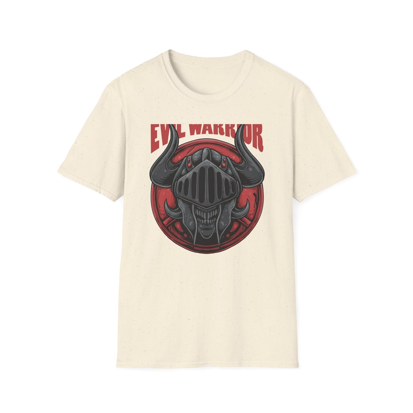 Epic Evil Warrior Horned Helmet T-Shirt | Menacing Dark Fantasy Skull Tee | Gamer Goth Apparel