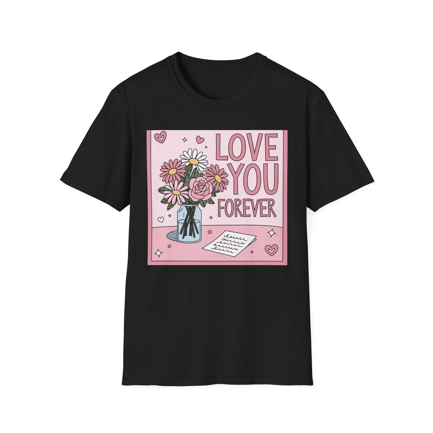 Love You Forever Floral T-Shirt | Romantic Valentine's Day Tee | Sweet Anniversary Gift for Her
