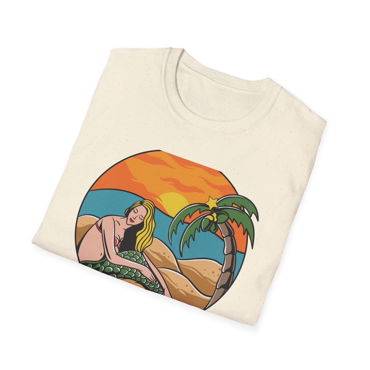 Stunning Mermaid Sunset Beach T-Shirt | Vibrant Tropical Vacation Tee for Women | Dreamy Summer Ocean Vibes
