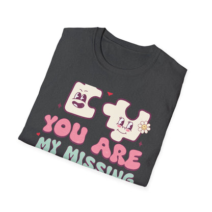 Romantic You Are My Missing Piece T-Shirt | Groovy Couple's Love Tee | Perfect Valentine's Day Soulmate Gift
