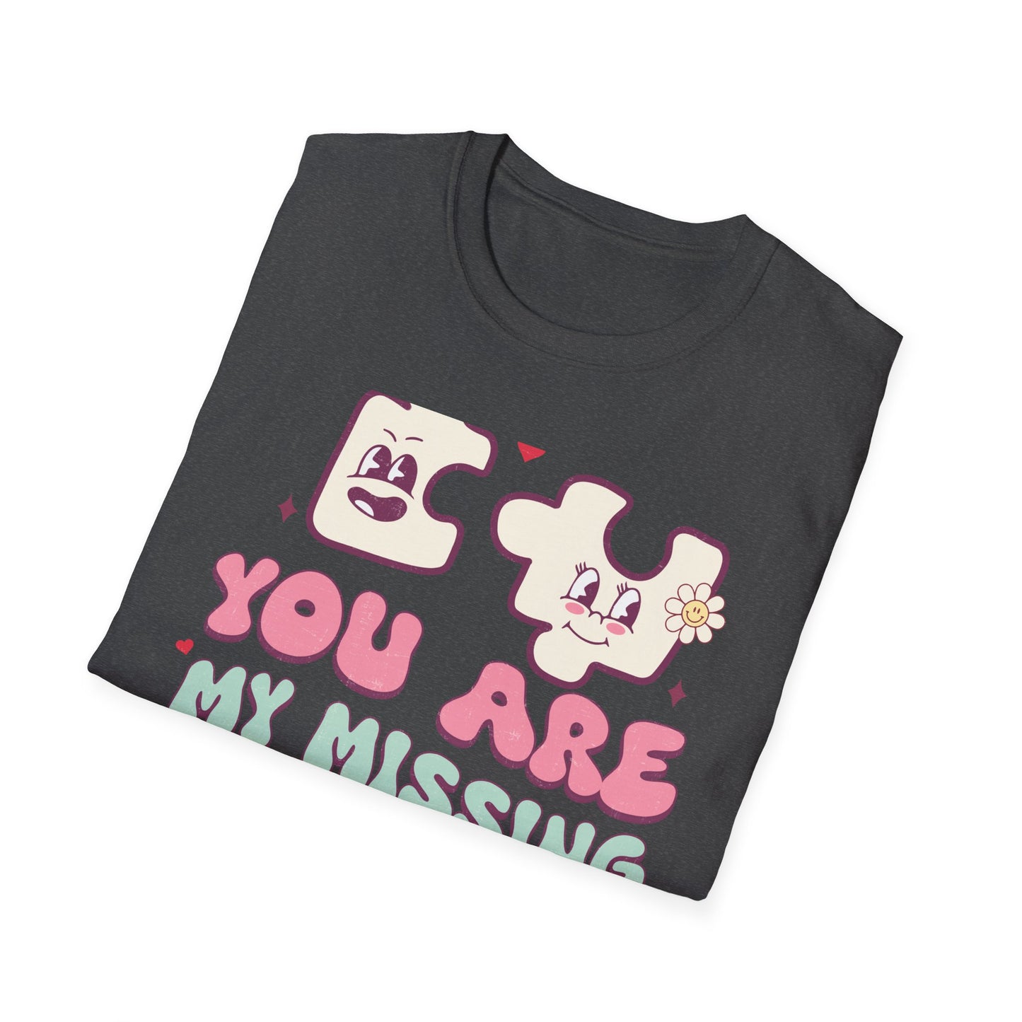 Groovy Retro Missing Piece Puzzle T-Shirt | Adorable Soulmate Couple Love & Valentine's Day Gift