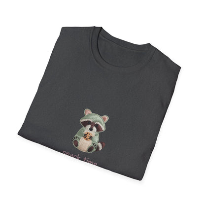 Irresistible Raccoon T-Shirt: "Snack Time is Mandatory" Funny Tee for Cookie & Animal Lovers – Cute Graphic Gift!