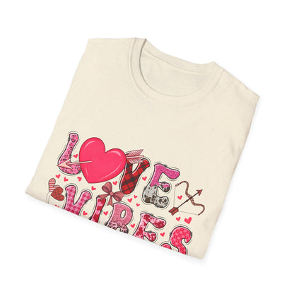 Charming Love Vibes T-Shirt | Trendy Valentine's Day Hearts, Plaid & Leopard Print Tee for Women