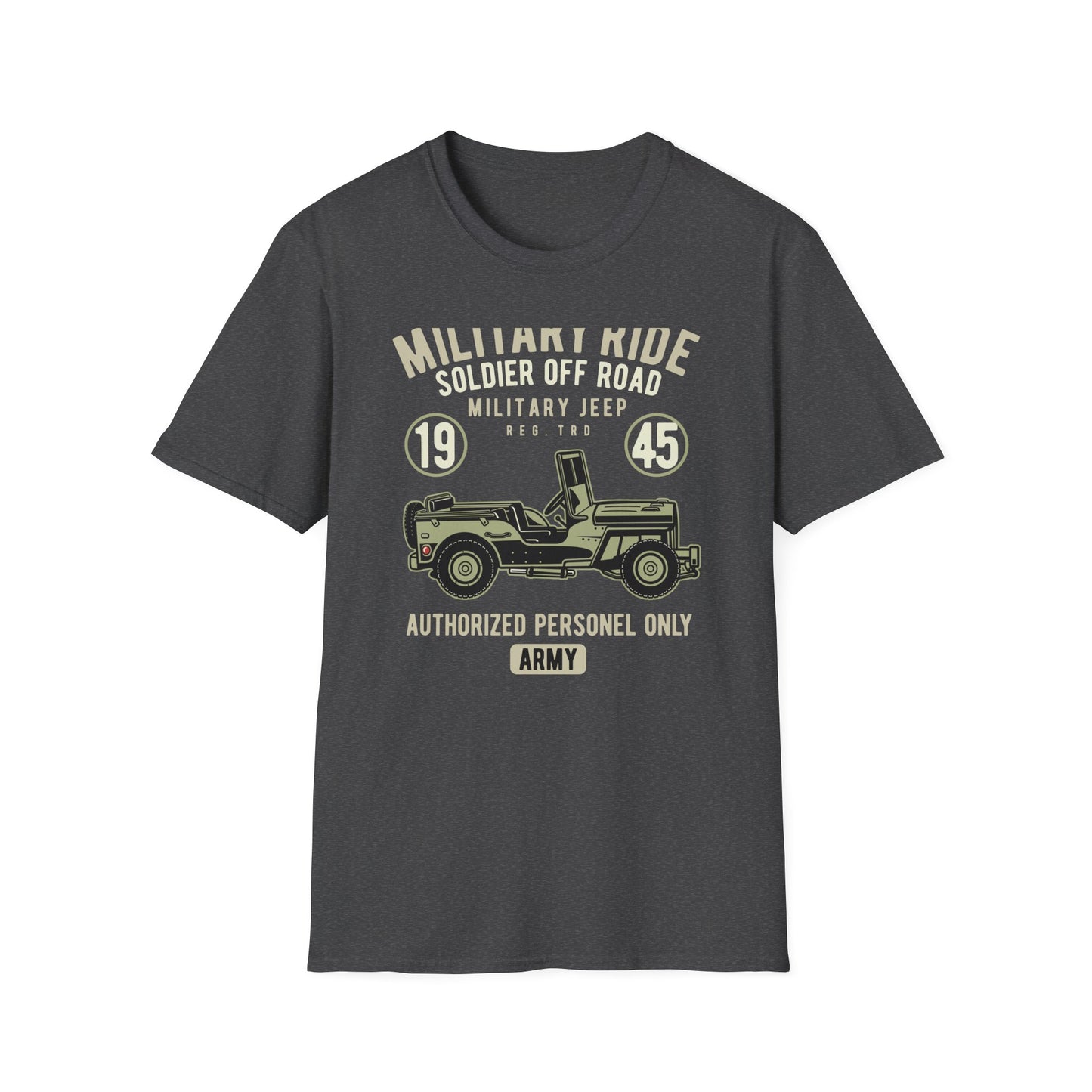 Awesome Vintage Military Jeep 1945 T-Shirt | Soldier Off-Road Army Graphic Tee for Veterans & History Buffs