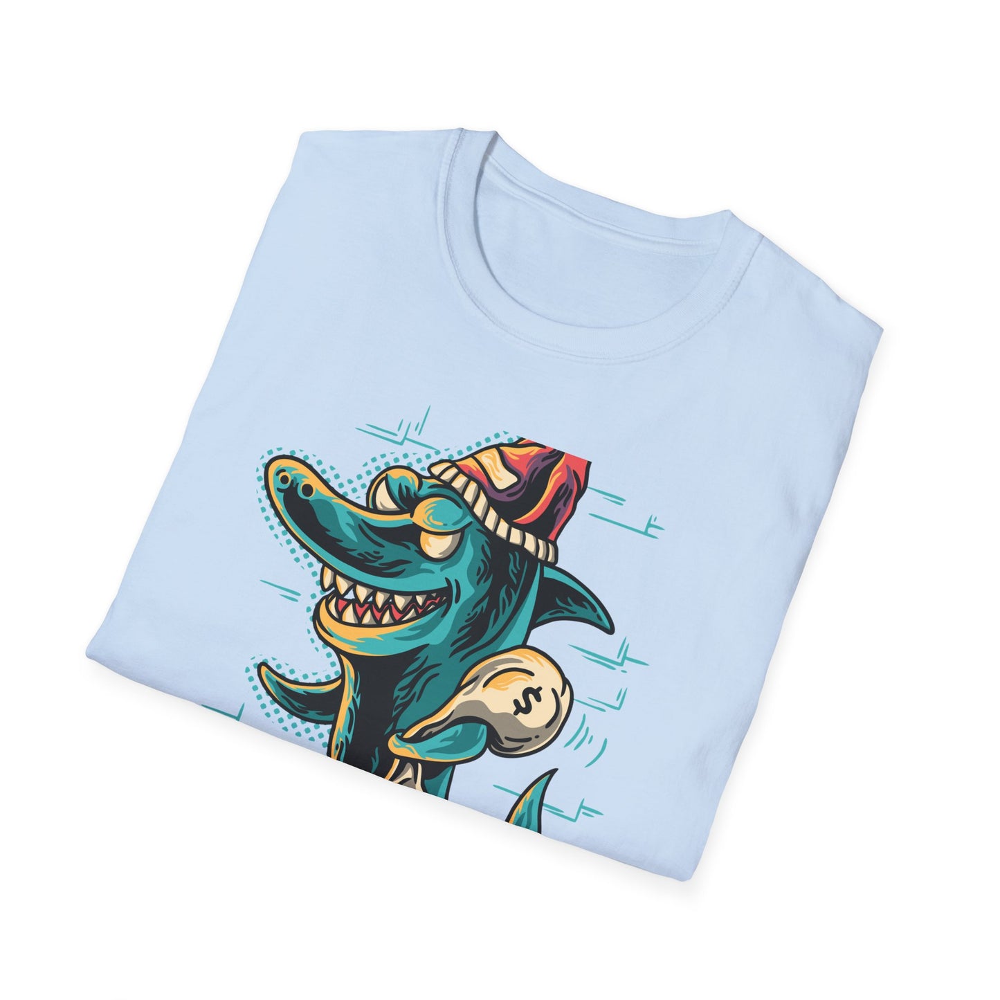 Epic Shark Mafia T-Shirt – Cool Urban Gangster Shark Tee with Money Bag | Unique Streetwear Graphic for Men & Teens