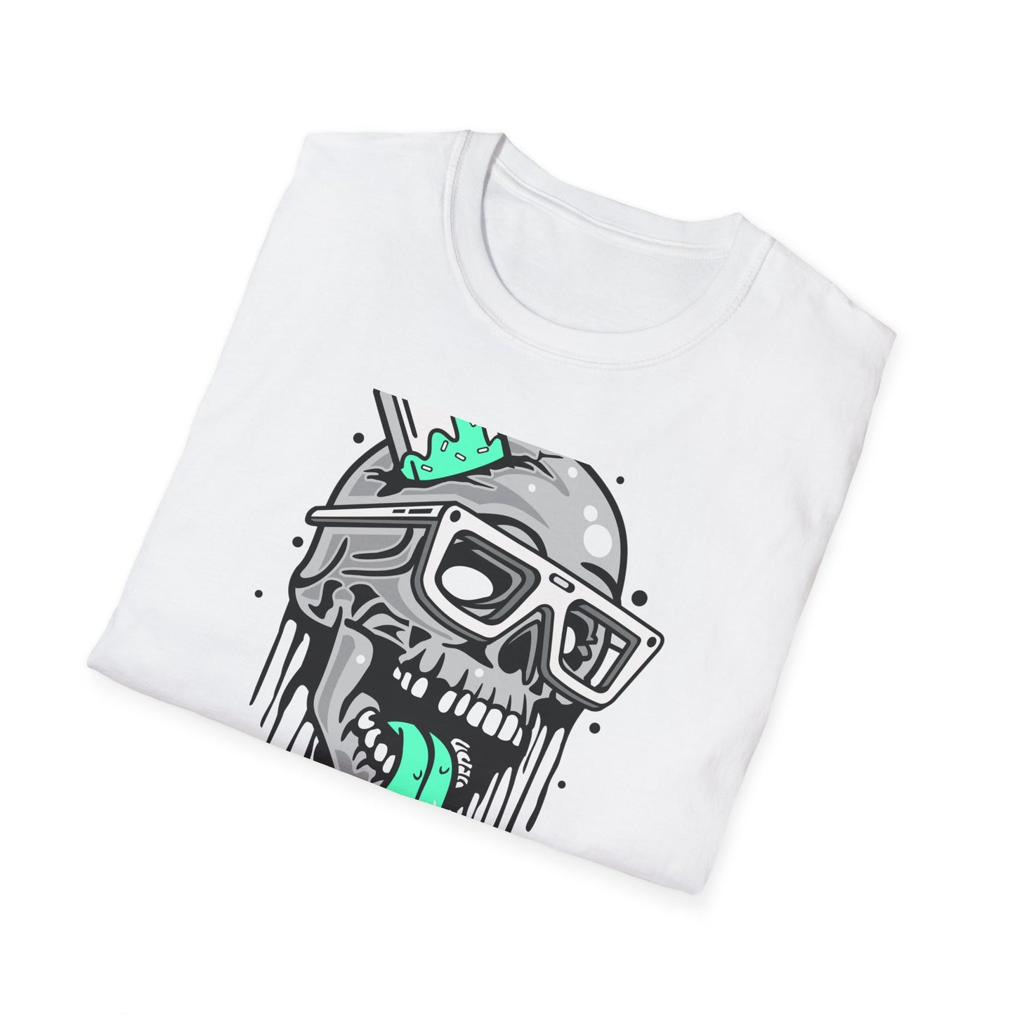 Awesome Melting Skull Popsicle T-Shirt - Cool Sunglasses & Minty Tongue Tee for Summer Vibes & Edgy Style