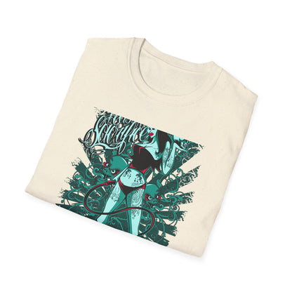 Bold 'Feast of Sacrifice' T-Shirt - Edgy Pin-Up Girl, Flaming Skulls & Tattoo Art for Goth & Alternative Style
