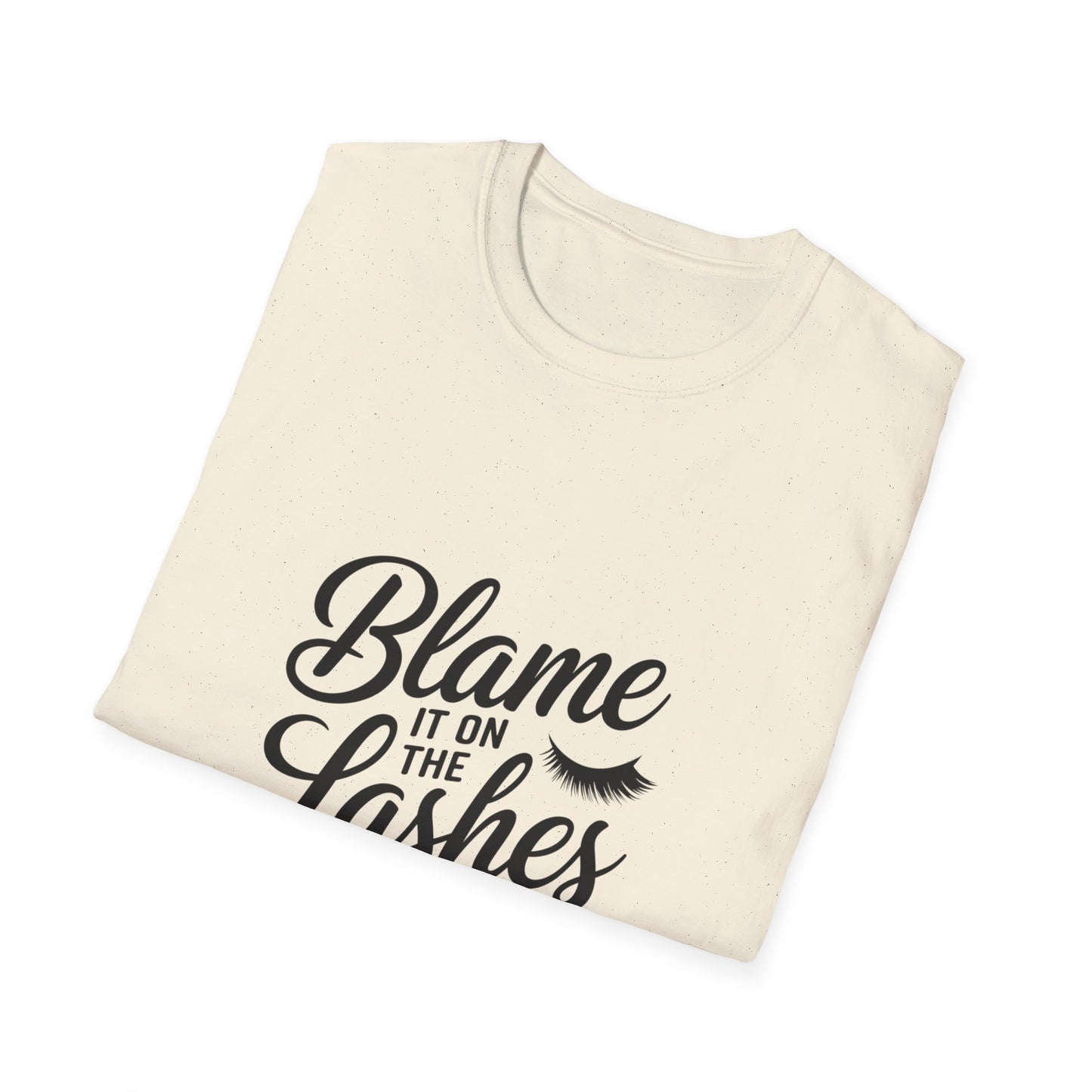Sassy "Blame It On The Lashes" T-Shirt | Funny Eyelash Lover & Lash Tech Gift Tee | Trendy Beauty Graphic Top