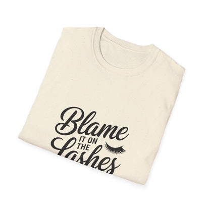 Sassy "Blame It On The Lashes" T-Shirt | Funny Eyelash Lover & Lash Tech Gift Tee | Trendy Beauty Graphic Top