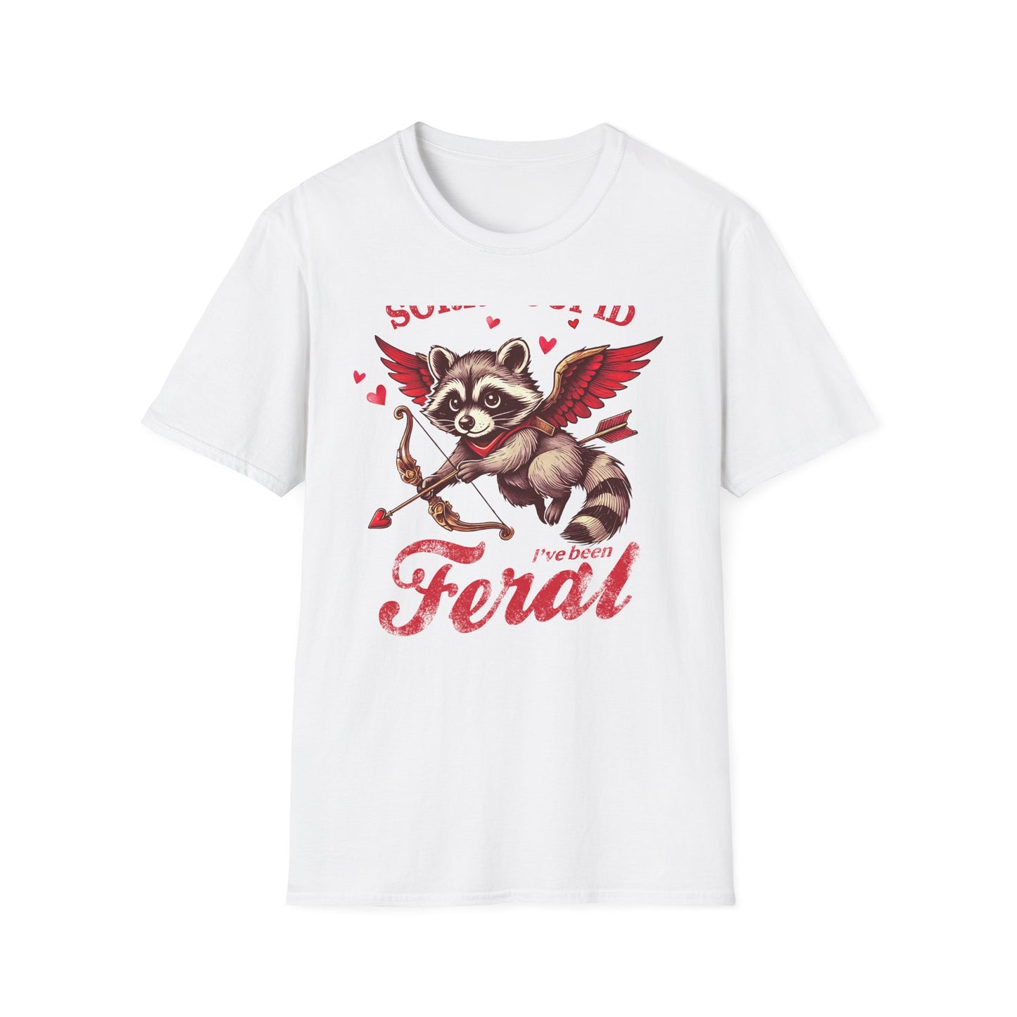 Hilarious Feral Raccoon Cupid T-Shirt | Anti-Valentine's Day Sarcastic Tee | Unique Funny Gift for Animal Lovers