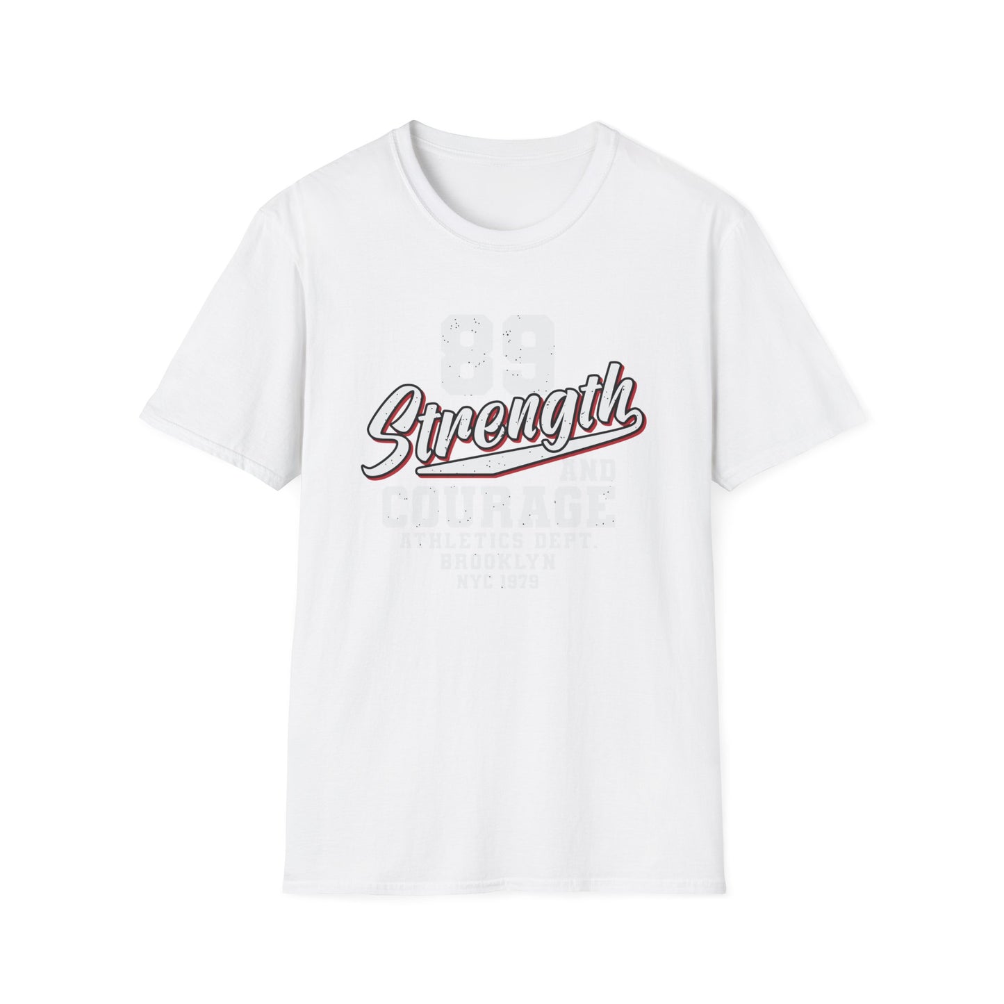 Bold Strength & Courage T-Shirt | Vintage NYC Athletics Dept. Tee | Empowering Retro Gym & Streetwear Style