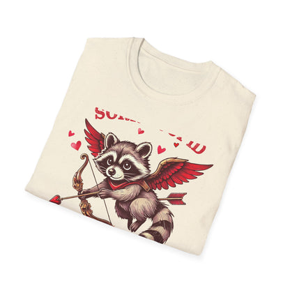 Hilarious Feral Raccoon Cupid T-Shirt | Anti-Valentine's Day Sarcastic Tee | Unique Funny Gift for Animal Lovers