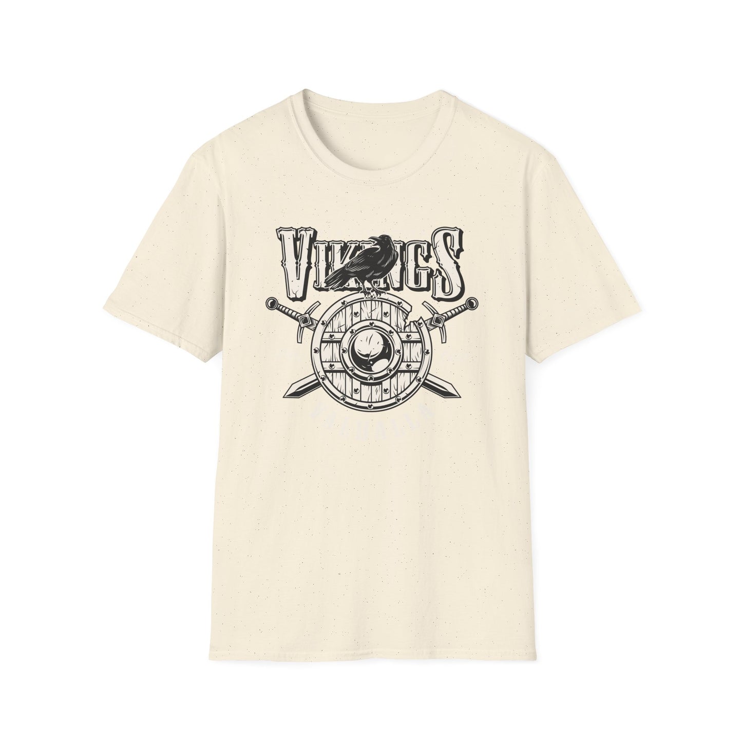 Epic Norse Viking Valhalla T-Shirt with Odin's Raven & Shield | Powerful Scandinavian Mythology Tee