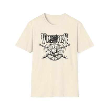 Epic Norse Viking Valhalla T-Shirt with Odin's Raven & Shield | Powerful Scandinavian Mythology Tee