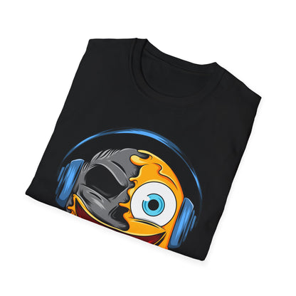 Mind-Blowing Melting Emoji Skull Headphones T-Shirt - Awesome Music Lover DJ Rave Tee