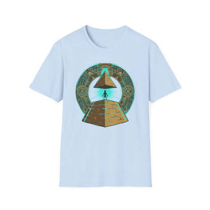 Epic Ancient Aliens T-Shirt: UFO & Pyramids with Aztec Calendar Design | Sci-Fi Mystery & Conspiracy Tee