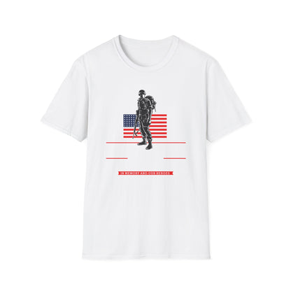 Iconic US Soldier & American Flag T-Shirt | Veterans Day Tribute Tee for Military Heroes & Patriots