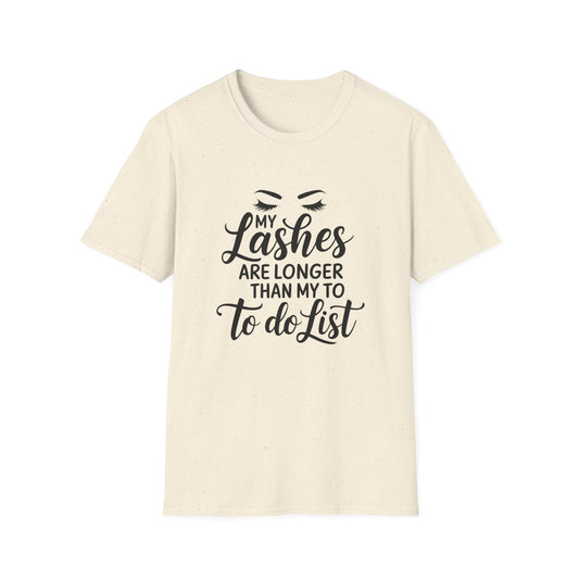Glamorous 'My Lashes Are Feeling Long Today' T-Shirt | Empowering Beauty Lover Tee for Women | Chic & Witty Quote Top