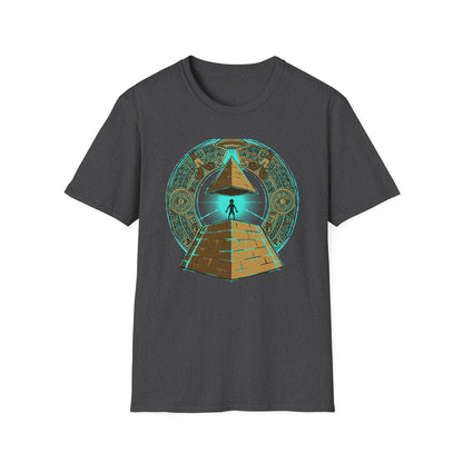 Epic Ancient Aliens T-Shirt: UFO & Pyramids with Aztec Calendar Design | Sci-Fi Mystery & Conspiracy Tee
