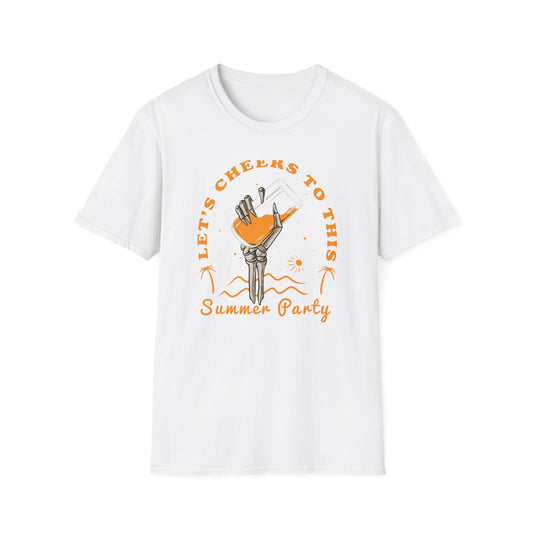 Awesome Skeleton Hand Cocktail T-Shirt - 'Cheers to This Summer Party' Beach & Vacation Tee