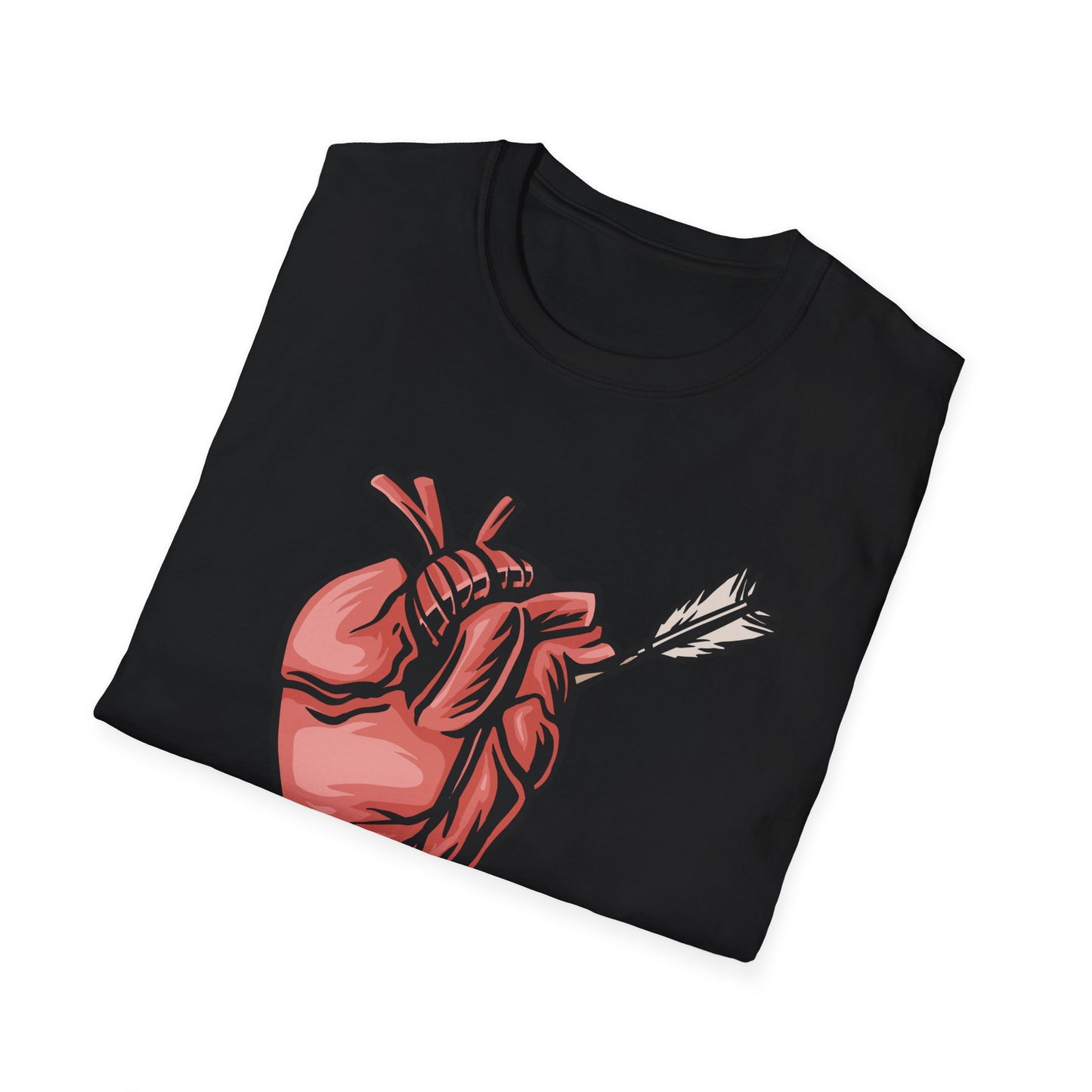 Striking Pierced Anatomical Heart T-Shirt | Edgy Love & Passion Tee | Unique Gothic Statement Graphic Shirt