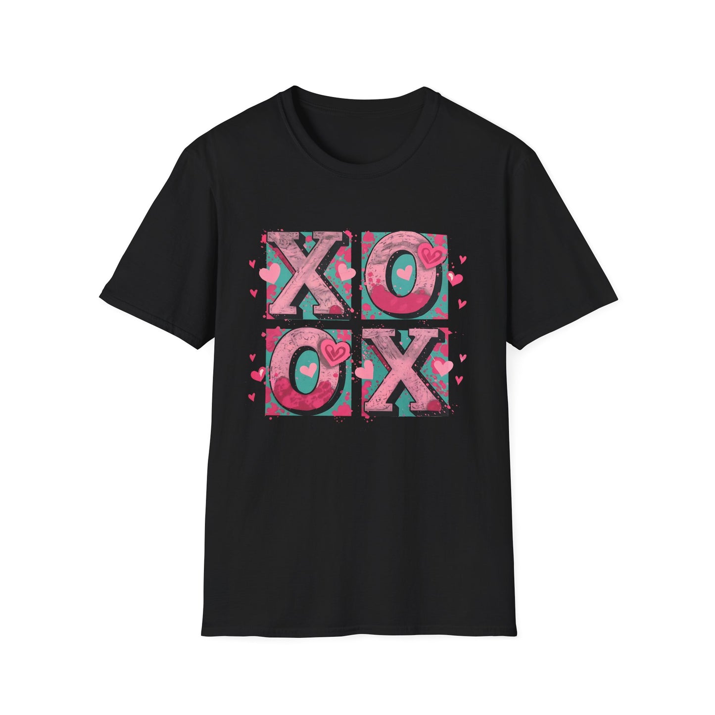 Expressive XOXO T-Shirt | Distressed Hugs & Kisses Valentine's Day Tee | Trendy Romantic Love Shirt for Her