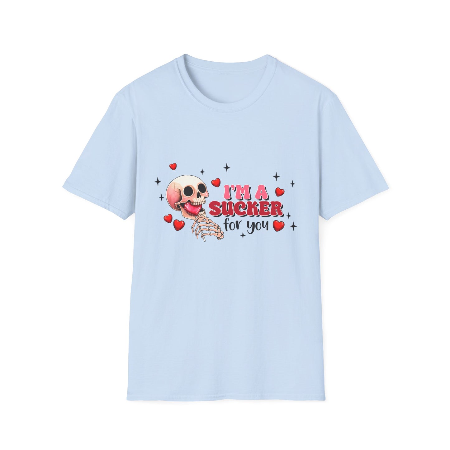 Funny Skeleton Love T-Shirt: "I'm a Sucker for You" Valentine's Day Graphic Tee - Unique Couple's Gift